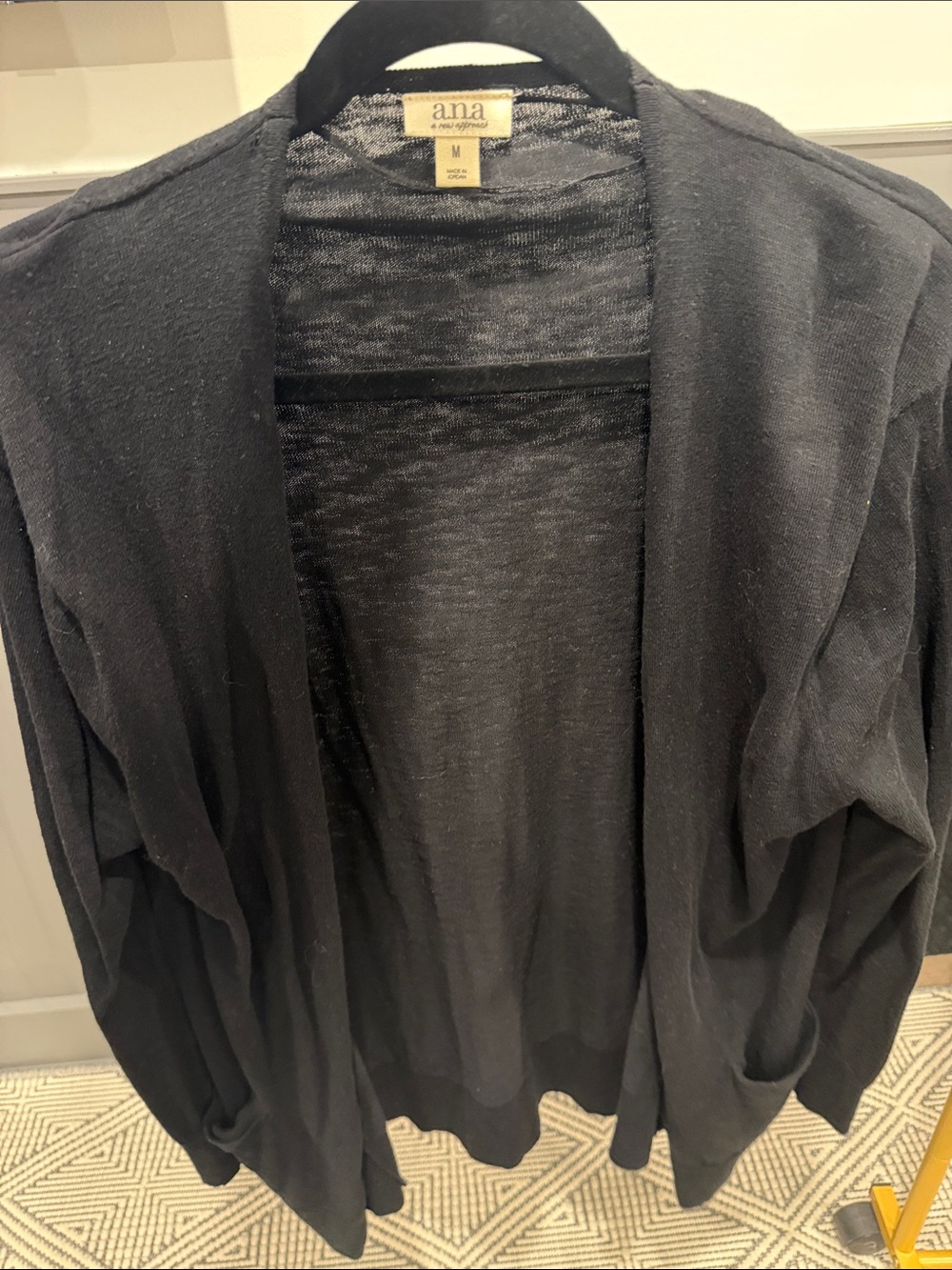 a.n.a Black Open-Front Lightweight Women's Cardigan